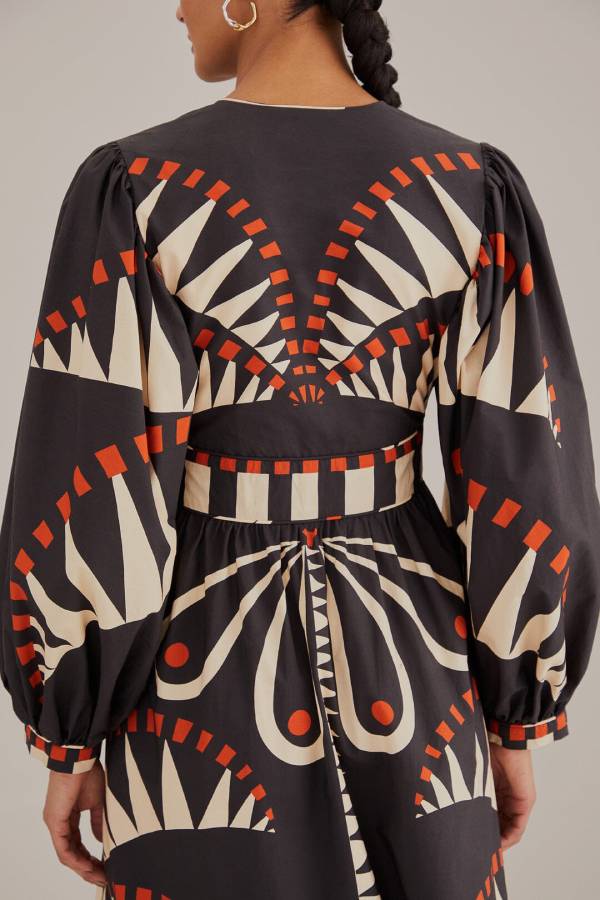 Damen Puffärmel-Maxikleid – Abby