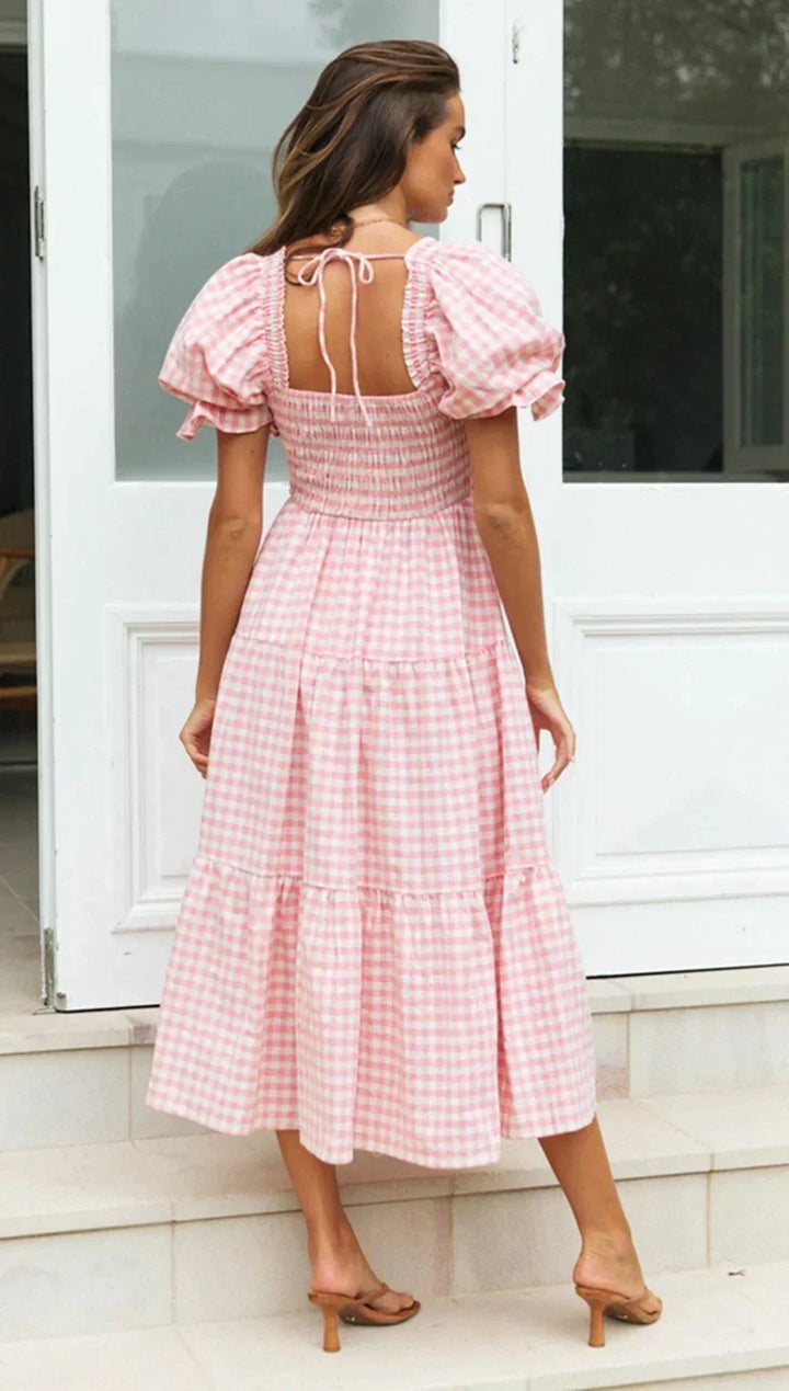 Damen Quadrat-Ausschnitt Sommer Maxikleid - Delilah