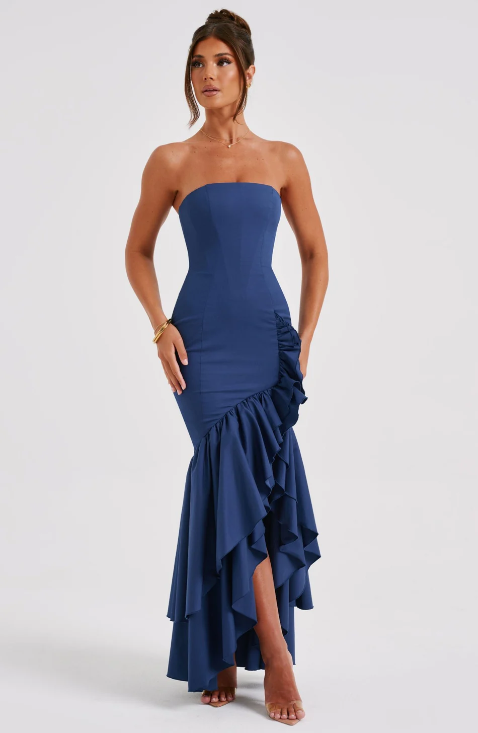 Damen Rüschen Maxikleid - Rosheen