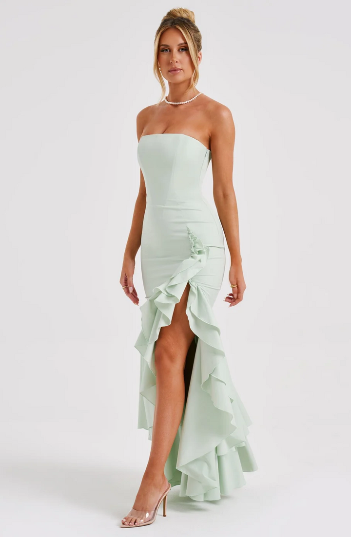 Damen Rüschen Maxikleid - Rosheen