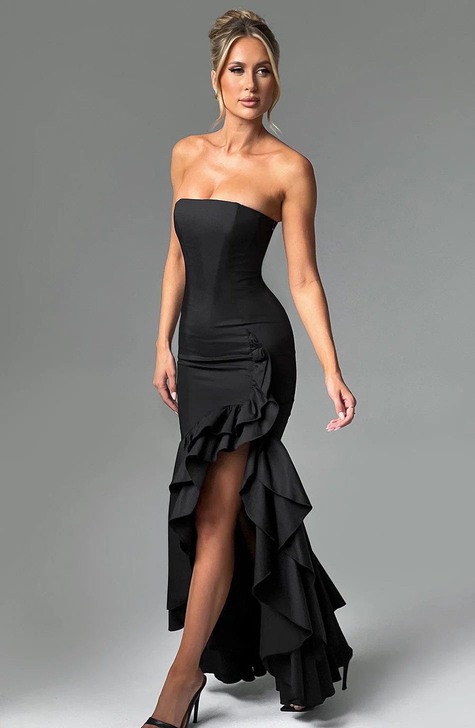Damen Rüschen Maxikleid - Rosheen