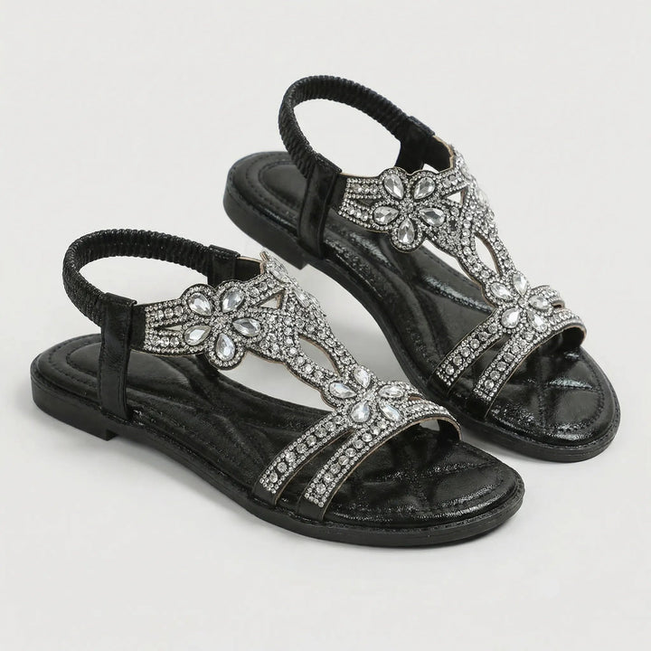 Damen Sandalen | Funkelnde Zierdetails & bequemer Riemen-Halt