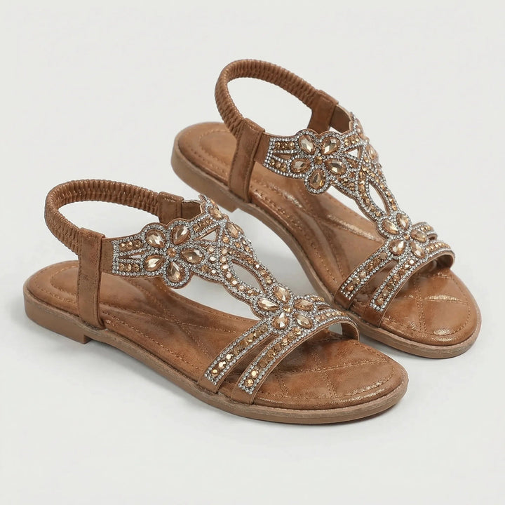 Damen Sandalen | Funkelnde Zierdetails & bequemer Riemen-Halt