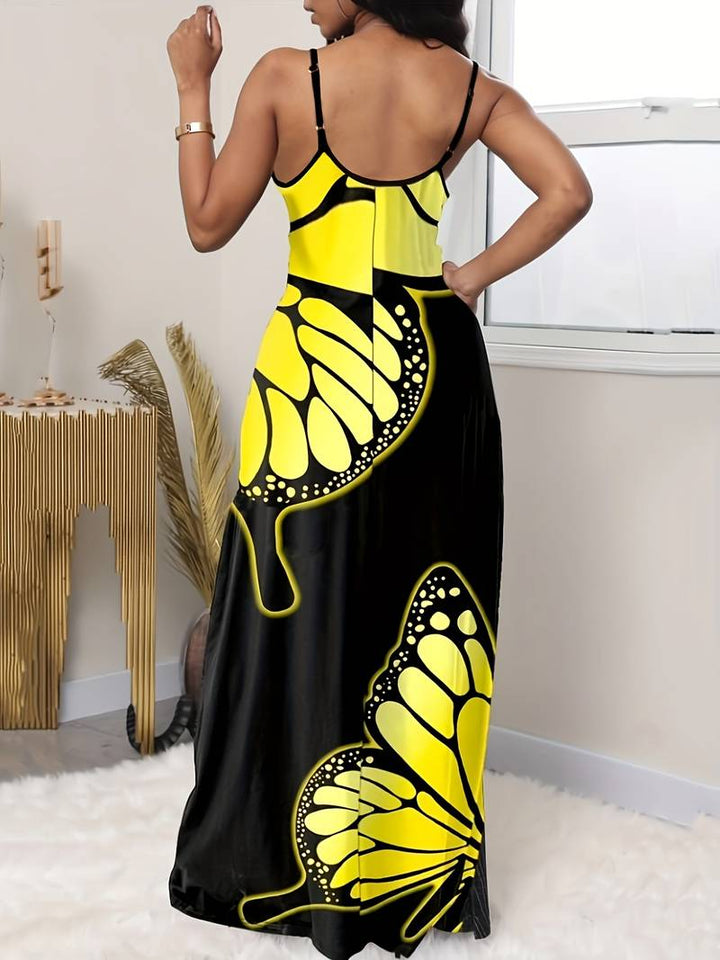 Damen Schmetterlingsdruck Maxikleid - Amelia