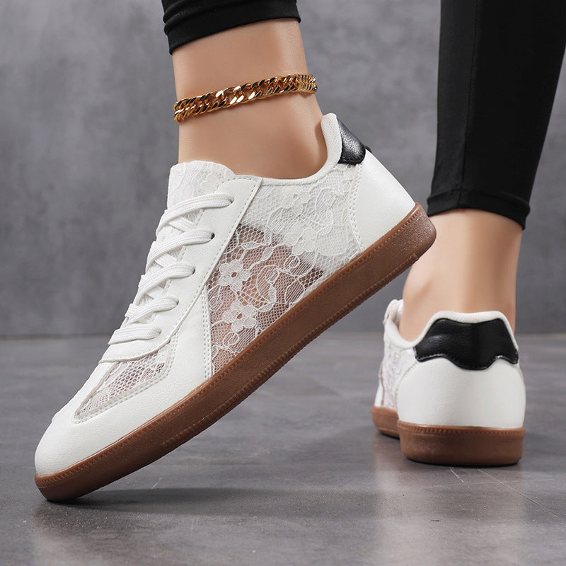 Damen Schnür-Sneaker | Spitze-Detail & Rutschfester Halt