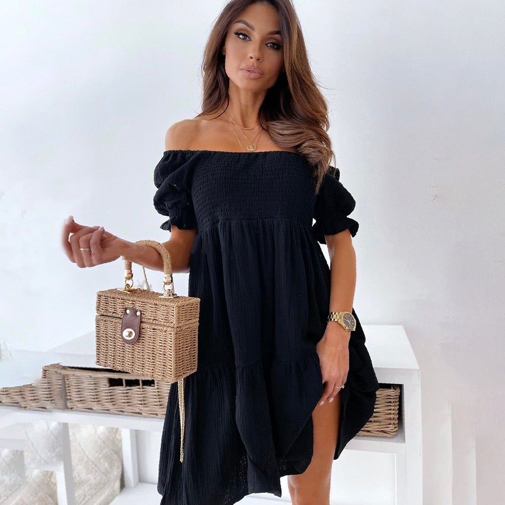 Damen Schulterfreies Sommer Minikleid - Tamara