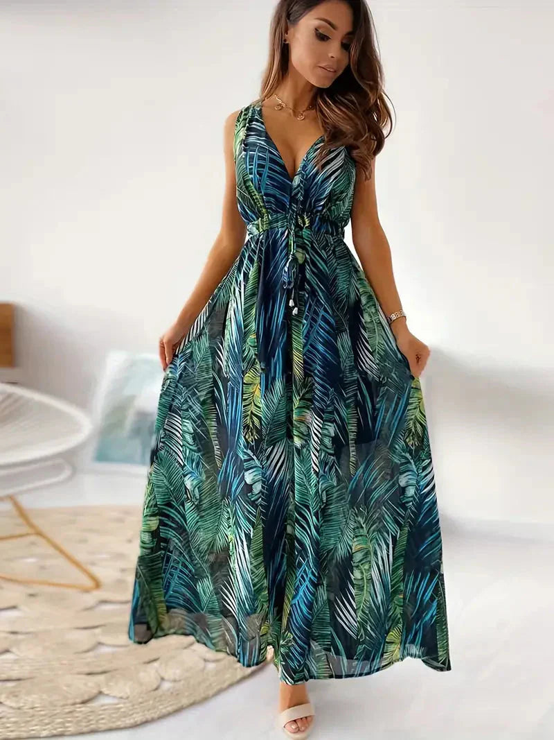 Damen Sommer Blumen Maxi Kleid - Emily