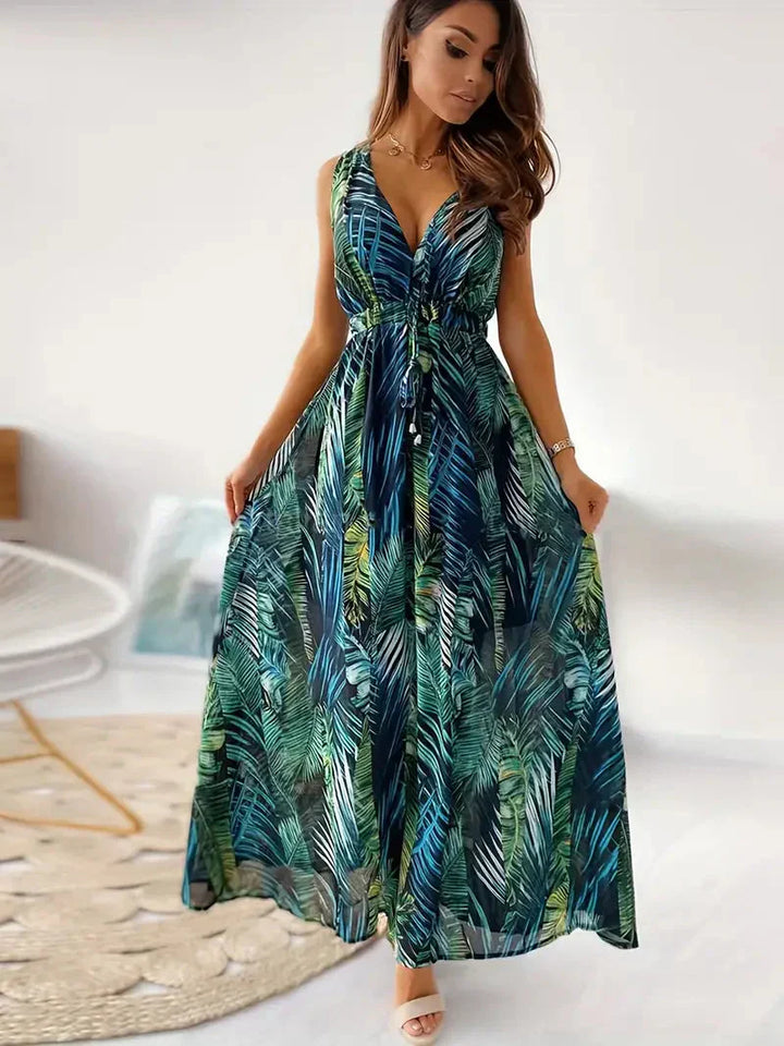 Damen Sommer Blumen Maxi Kleid - Emily