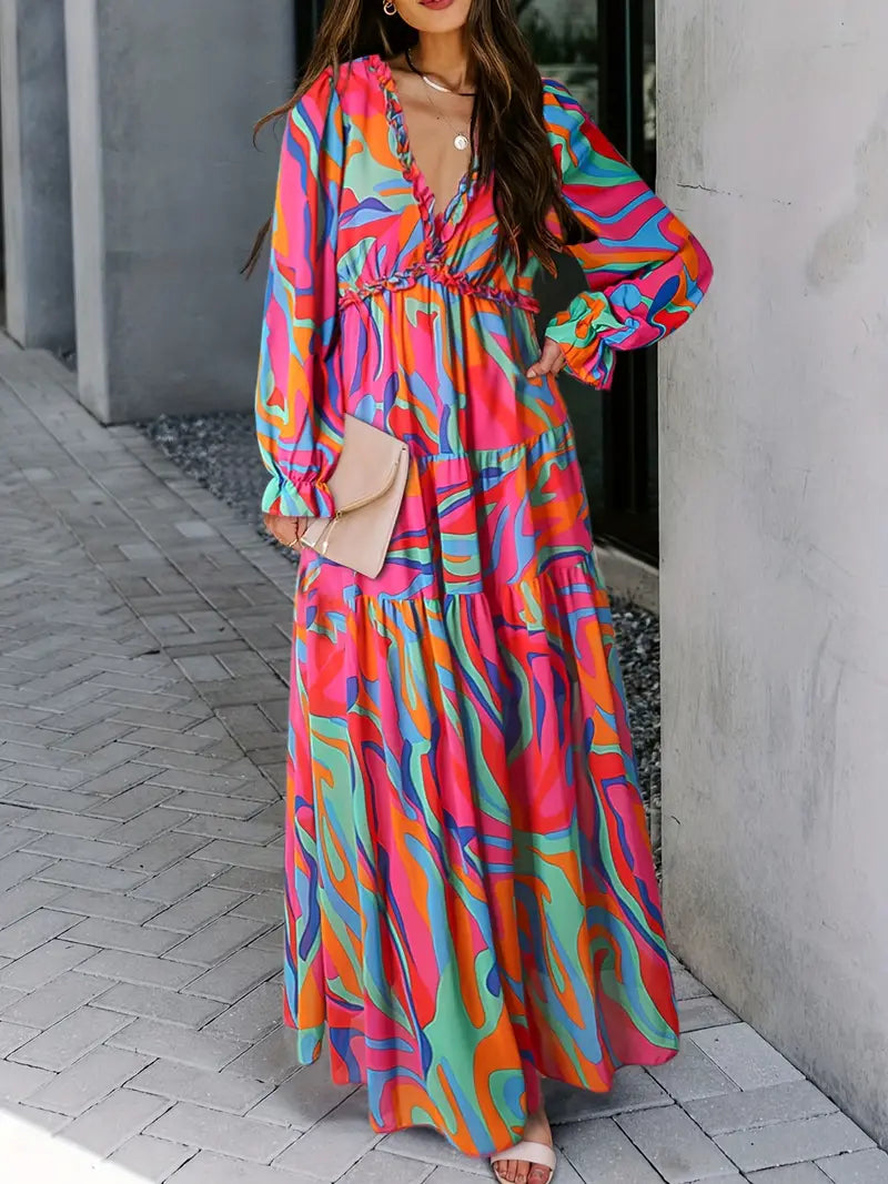 Damen Sommer Langarm Maxikleid - Quinn