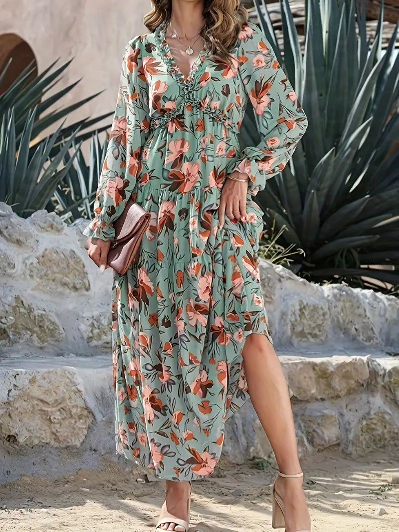 Damen Sommer Langarm Maxikleid - Quinn