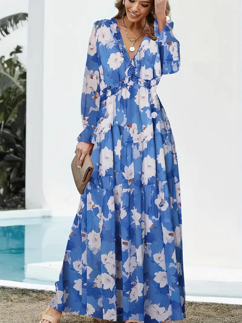 Damen Sommer Langarm Maxikleid - Quinn