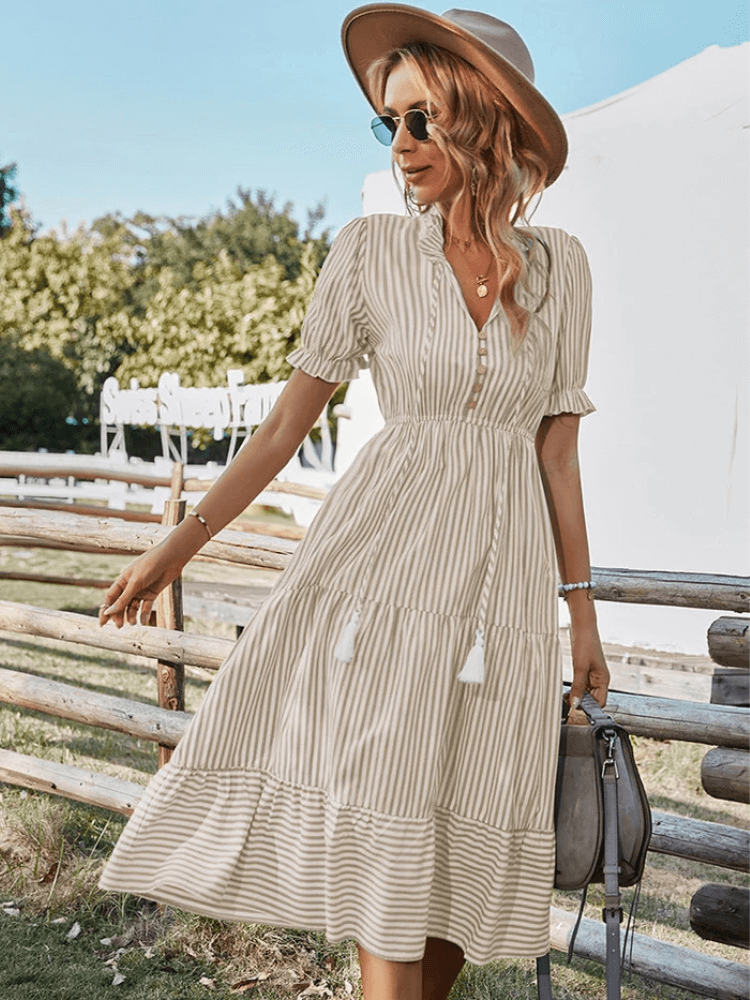 Damen Sommer Midi Kleid - Ganni