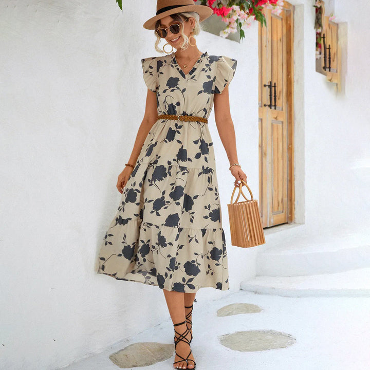 Damen Stylish Sommer Boho Midi Kleid - Olivia