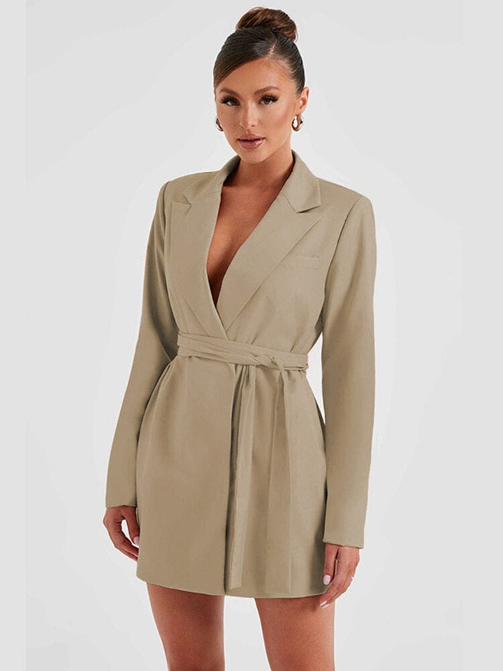 Damen V-Ausschnitt Blazer Mini Kleid - Clare