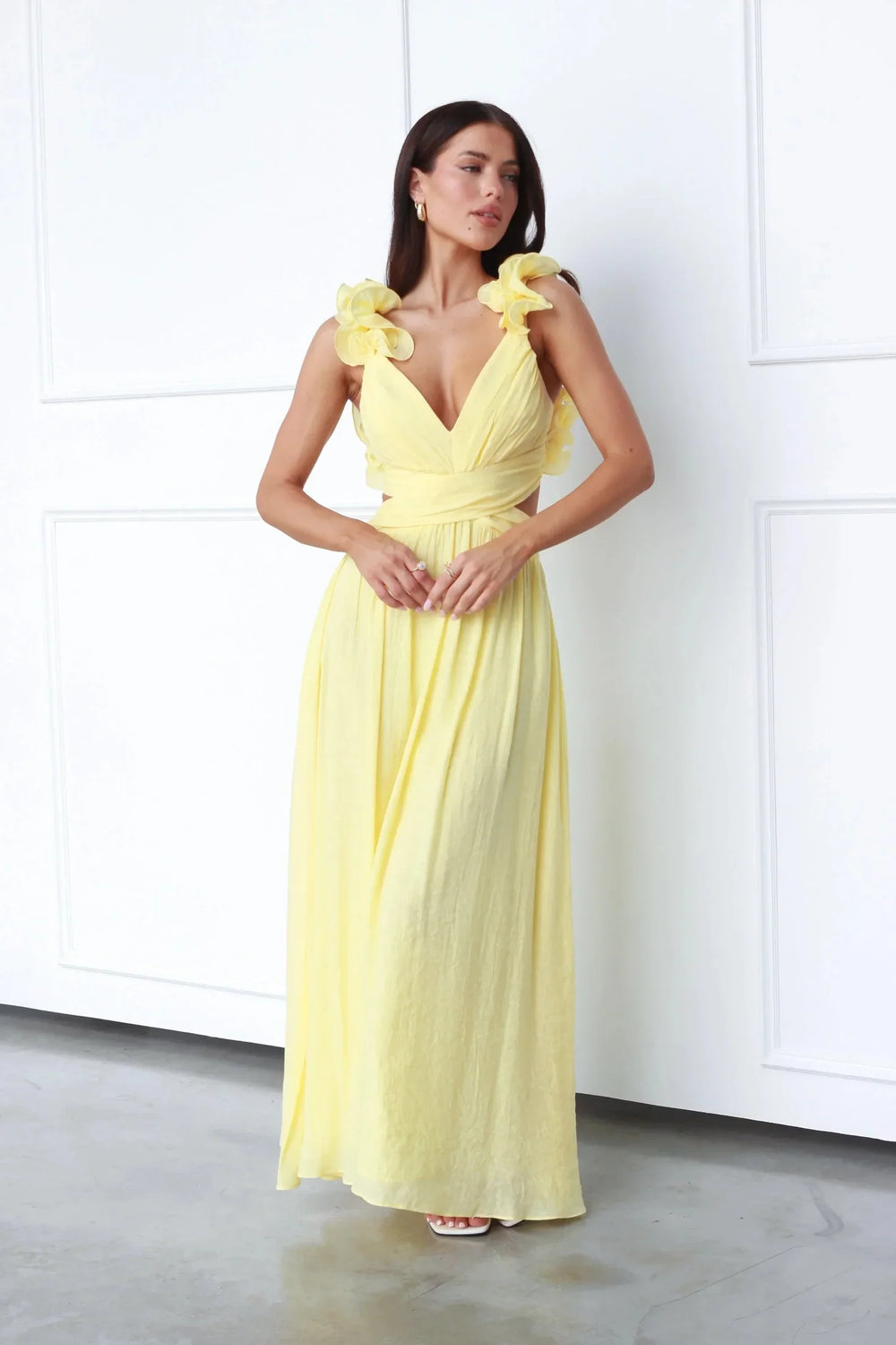 Damen V-Ausschnitt Maxi Kleid - Zoe