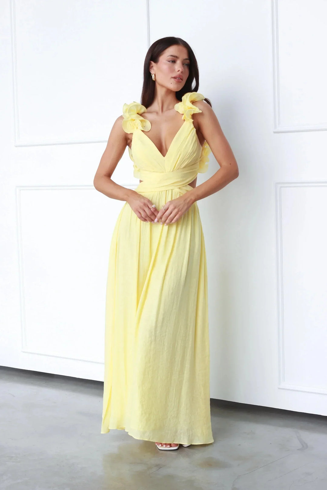 Damen V-Ausschnitt Maxi Kleid - Zoe