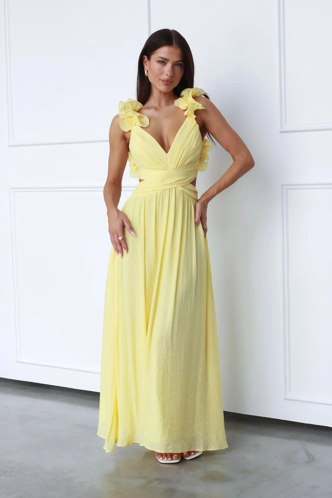 Damen V-Ausschnitt Maxi Kleid - Zoe