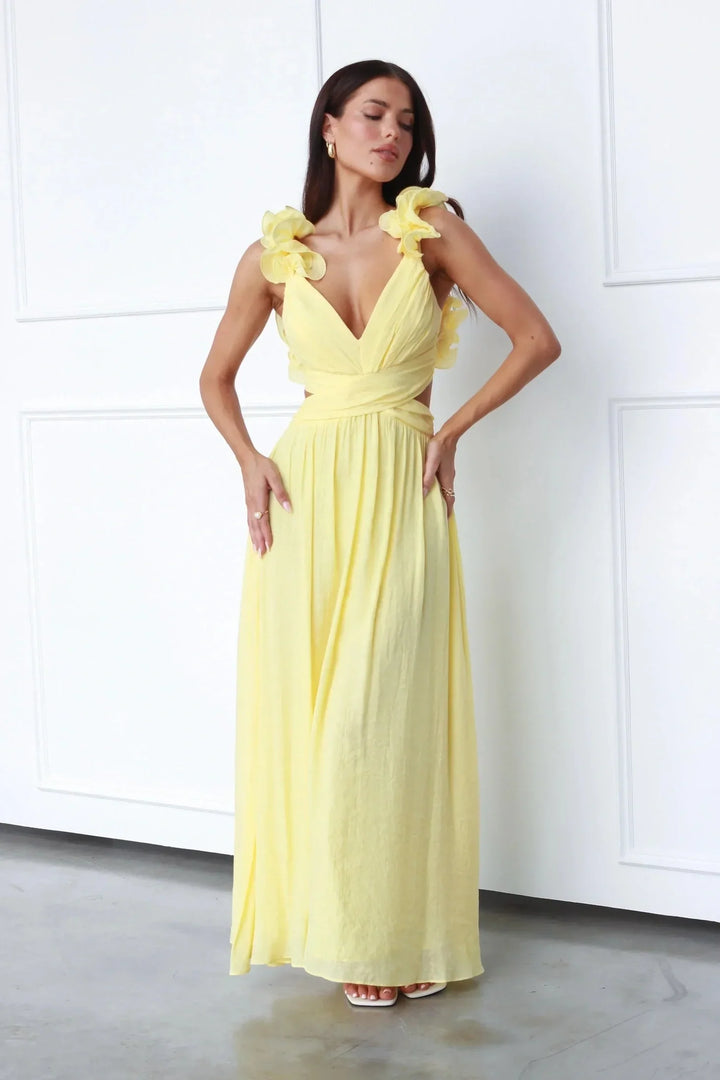 Damen V-Ausschnitt Maxi Kleid - Zoe
