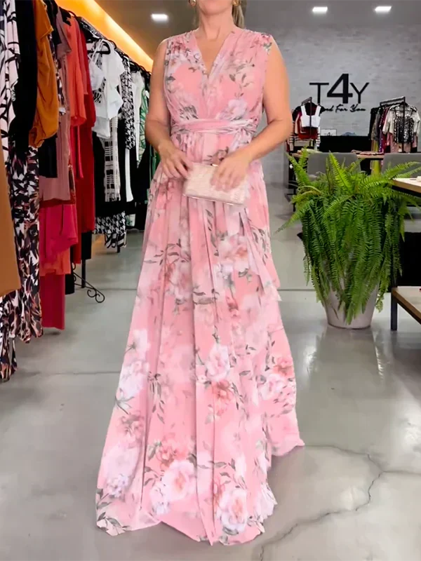 Damen V-Ausschnitt Maxikleid - Heidi