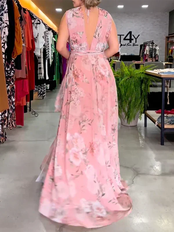 Damen V-Ausschnitt Maxikleid - Heidi