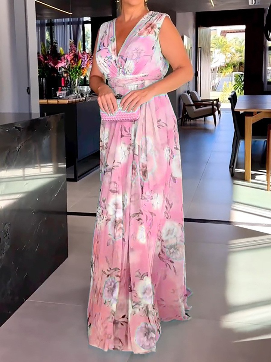 Damen V-Ausschnitt Maxikleid - Heidi