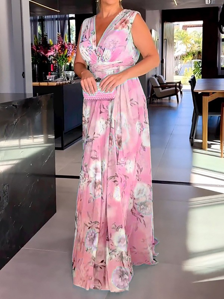 Damen V-Ausschnitt Maxikleid - Heidi