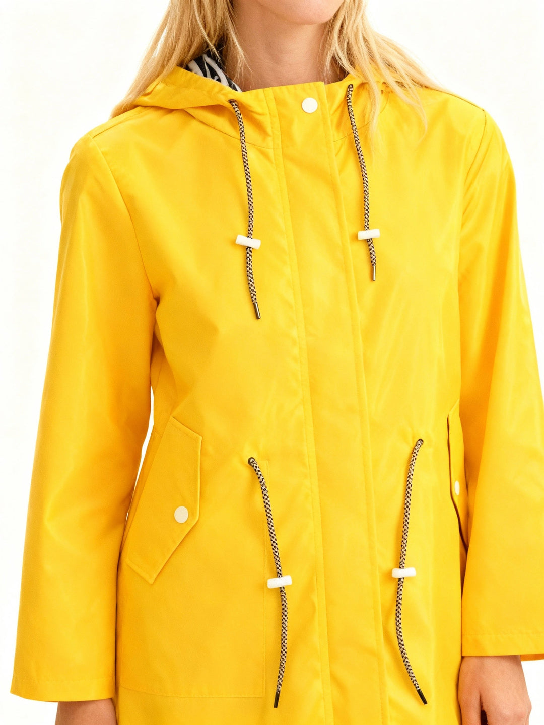 Damen Regenjacke Lang mit Kapuze