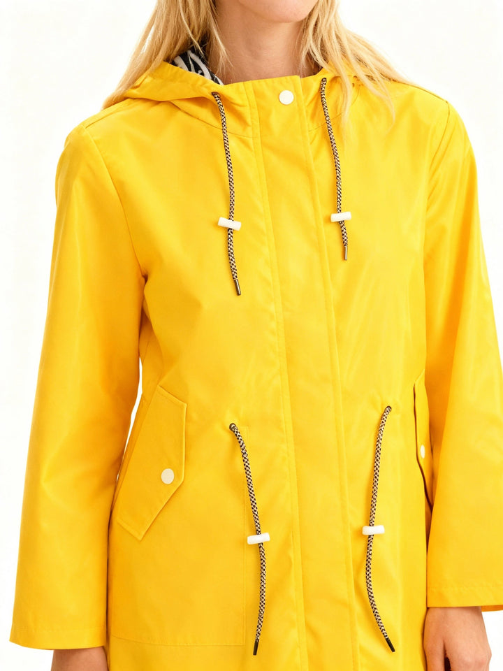 Damen Regenjacke Lang mit Kapuze