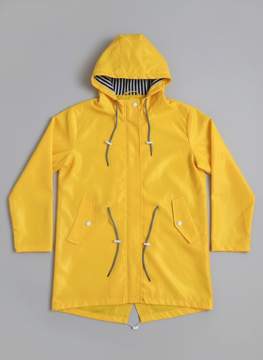 Damen Regenjacke Lang mit Kapuze