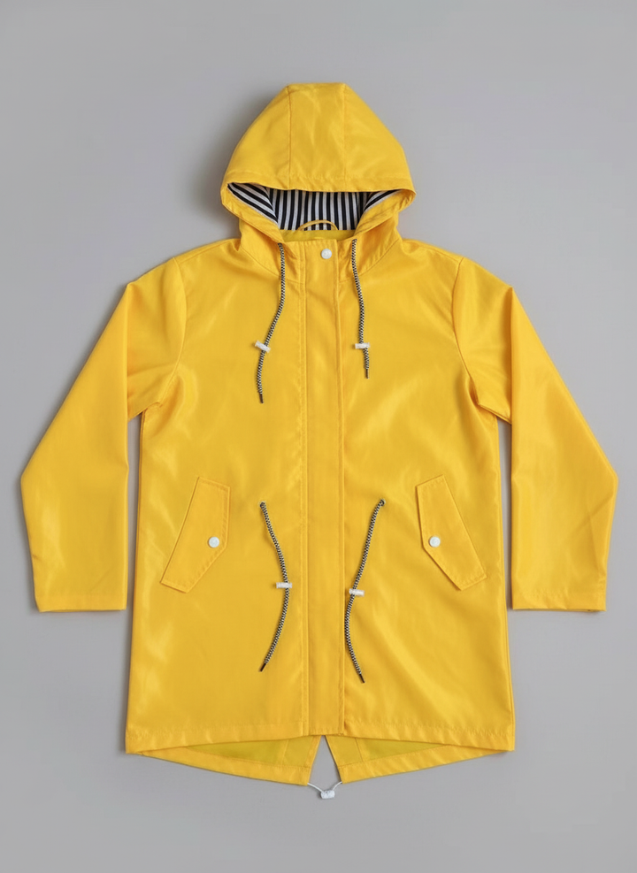 Damen Regenjacke Lang mit Kapuze