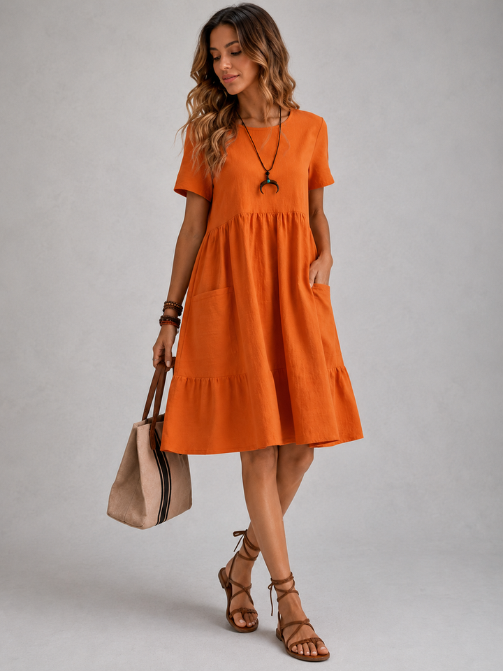 Damen Sommer Fließendes Mini Kleid - Amira