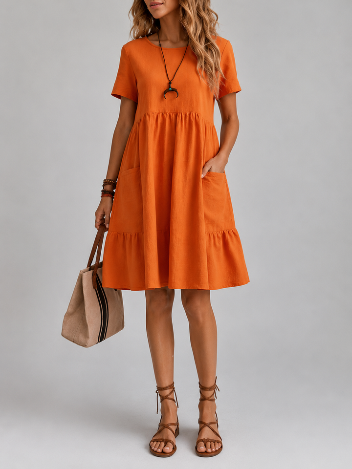 Damen Sommer Fließendes Mini Kleid - Amira