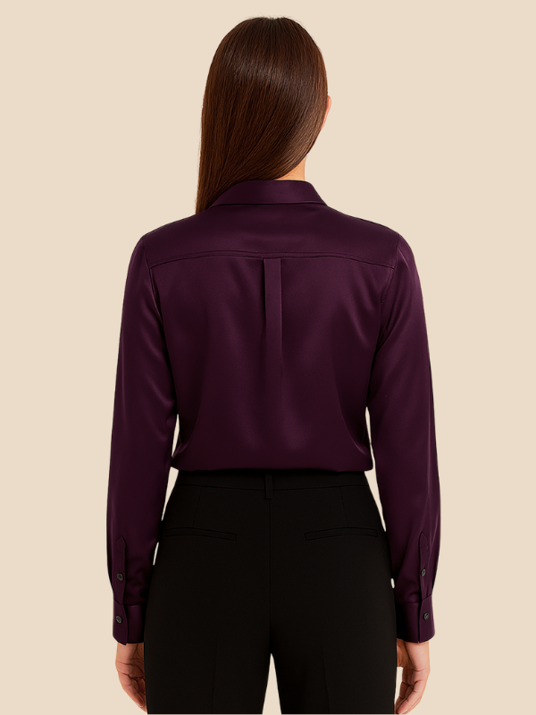 Damenbluse | Klassischer Hemdkragen & eleganter Fall