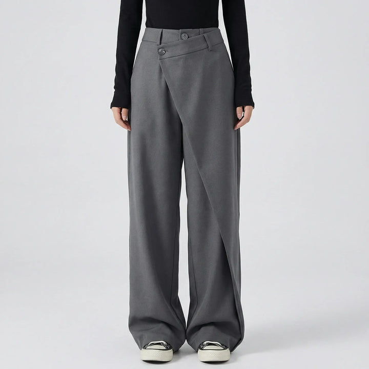 Damenhose | Wide-Leg Schnitt & Wickel-Optik für Elegante Linie