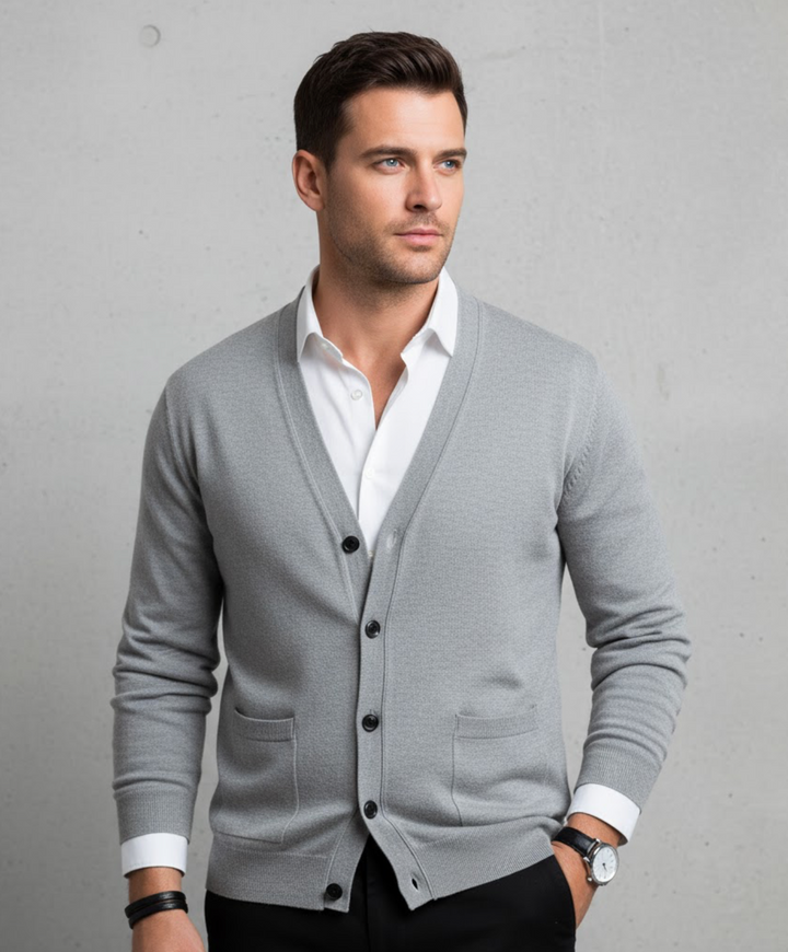 Dante | Herren Strickjacke – Elegant, Bequem & Vielseitig in Schwarz 1