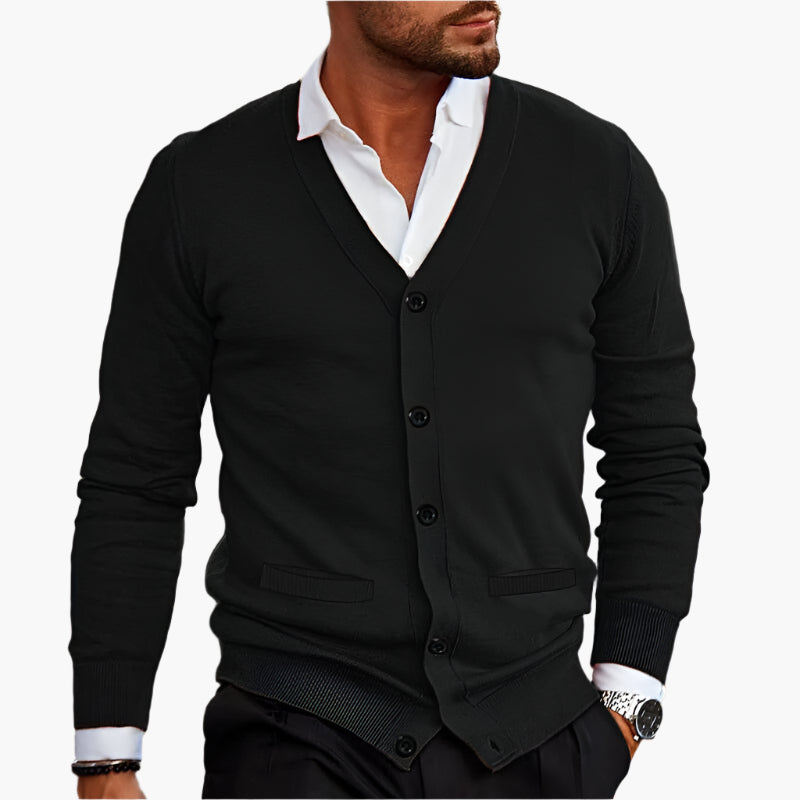 Dante | Herren Strickjacke – Elegant, Bequem & Vielseitig in Schwarz 8