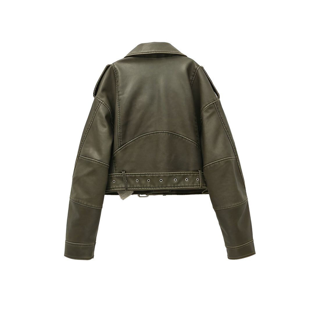Daphne - Kurze Vintage Lederjacke