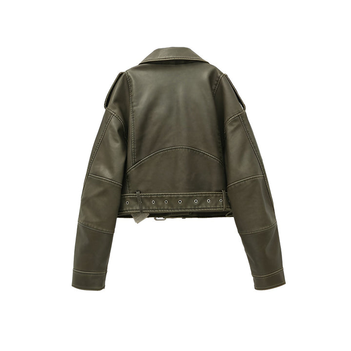 Daphne - Kurze Vintage Lederjacke