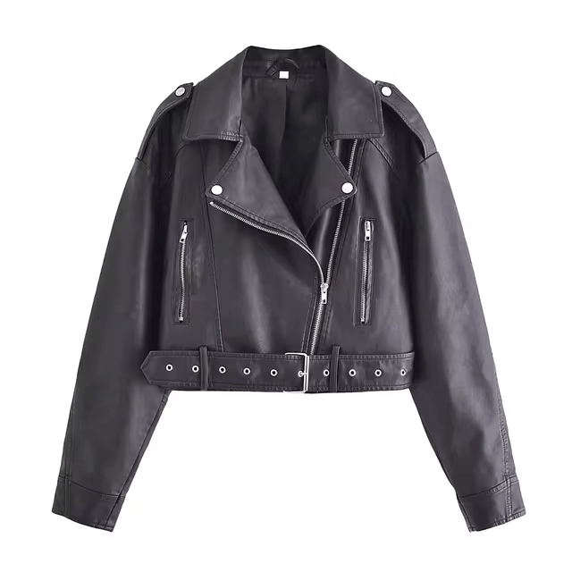 Daphne - Kurze Vintage Lederjacke