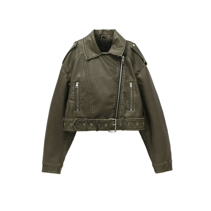 Daphne - Kurze Vintage Lederjacke