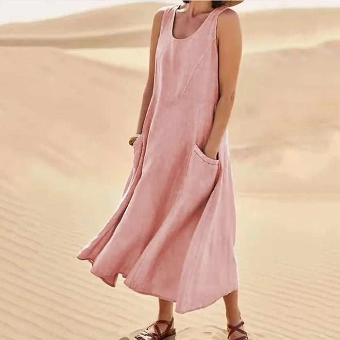 Daria | Leinenkleid Damen – Atmungsaktiv, Elegant & Voluminös für den Sommer 0