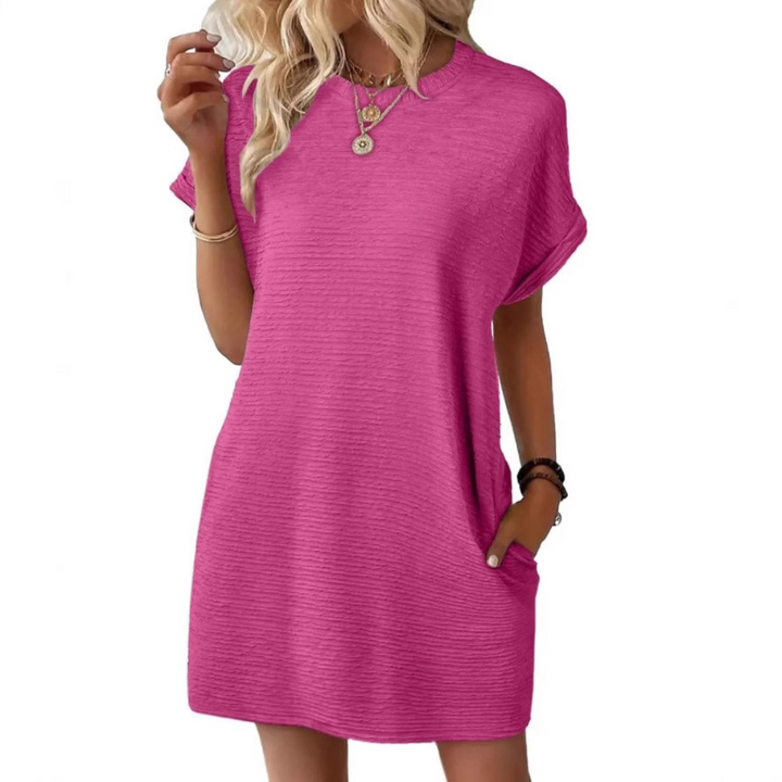 Daria | Strukturierter, Bequemer & Stilvolles T-Shirt Kleid Damen 0