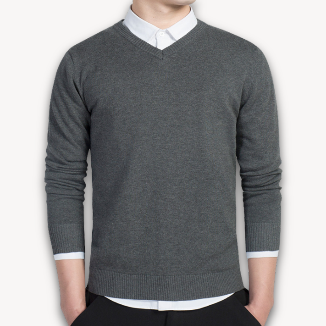 V Ausschnitt Pullover | Schmaler Schnitt für Business und Alltag