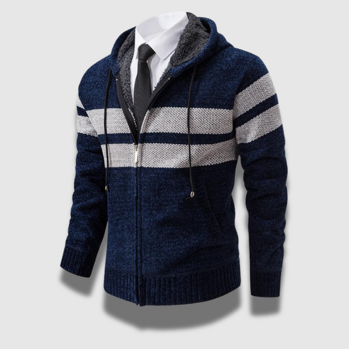 Giacca Uomo Vintage con Cappuccio a Righe Regular Fit