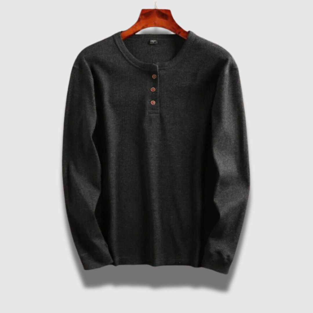 Camicia Henley Uomo Traspirante Manica Lunga