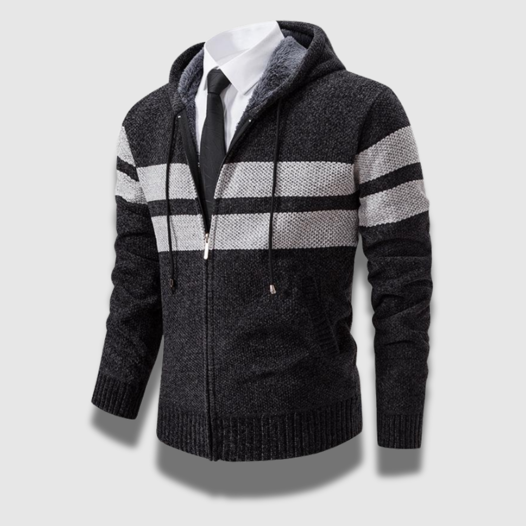 Giacca Uomo Vintage con Cappuccio a Righe Regular Fit