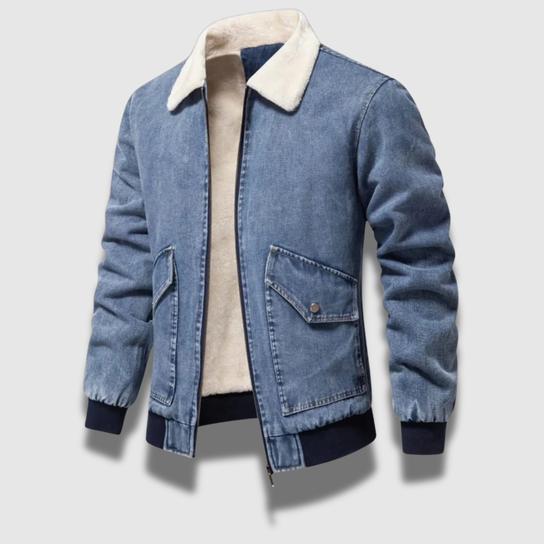 Giacca Uomo in Denim Isolata Classica Resistente