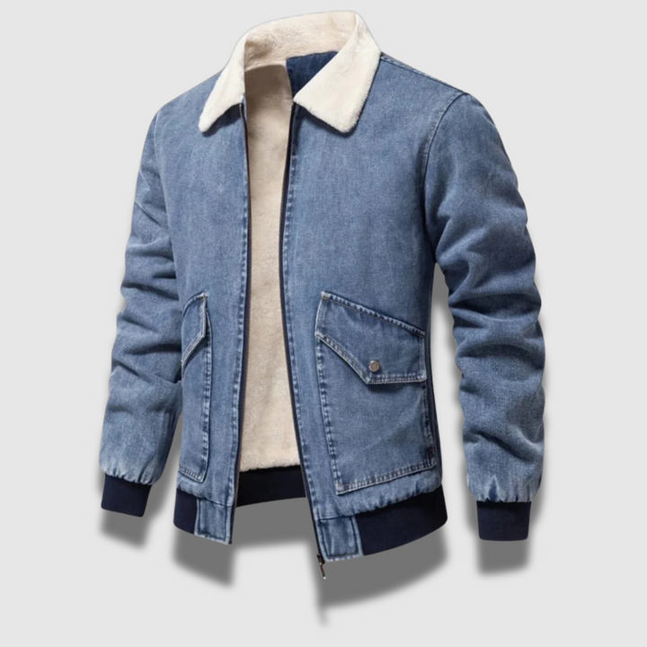 Giacca Uomo in Denim Isolata Classica Resistente