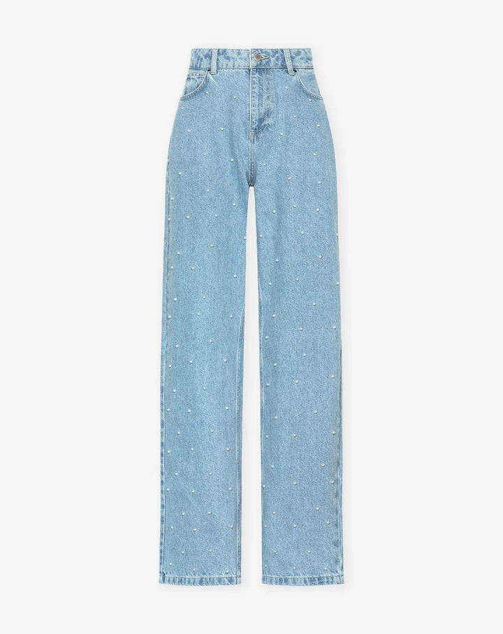 Denim Jeans Glänzende Damen | Strassdetails & Zeitloser Straight-Cut