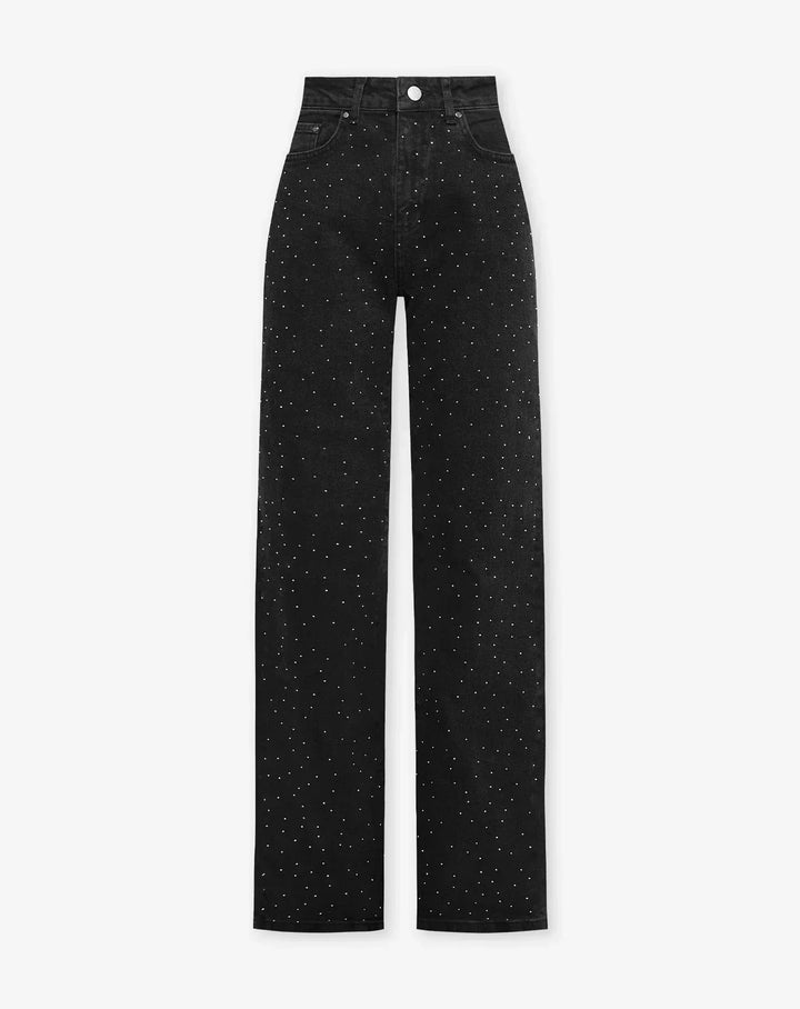 Denim Jeans Glänzende Damen | Strassdetails & Zeitloser Straight-Cut